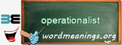 WordMeaning blackboard for operationalist